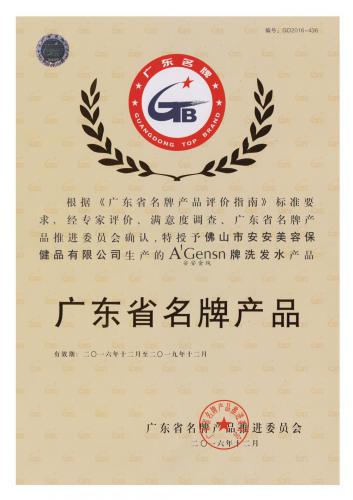 2016-2019Z6尊龙凯时金纯获“广东省名牌产品”称呼
